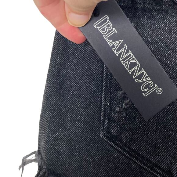 Blank NYC Black Cut Off Frayed High Waisted Shorts Sz 26 - Picture 6 of 8